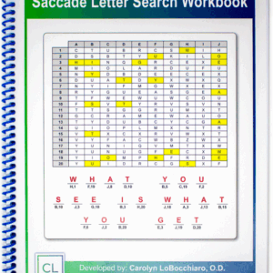 Cuaderno de ejercicios de búsqueda de letras mediante sacadas