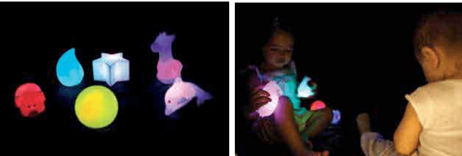 Figuras luminosas capta atención